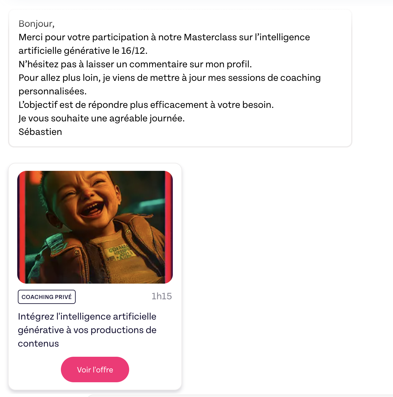Message de Sebastien